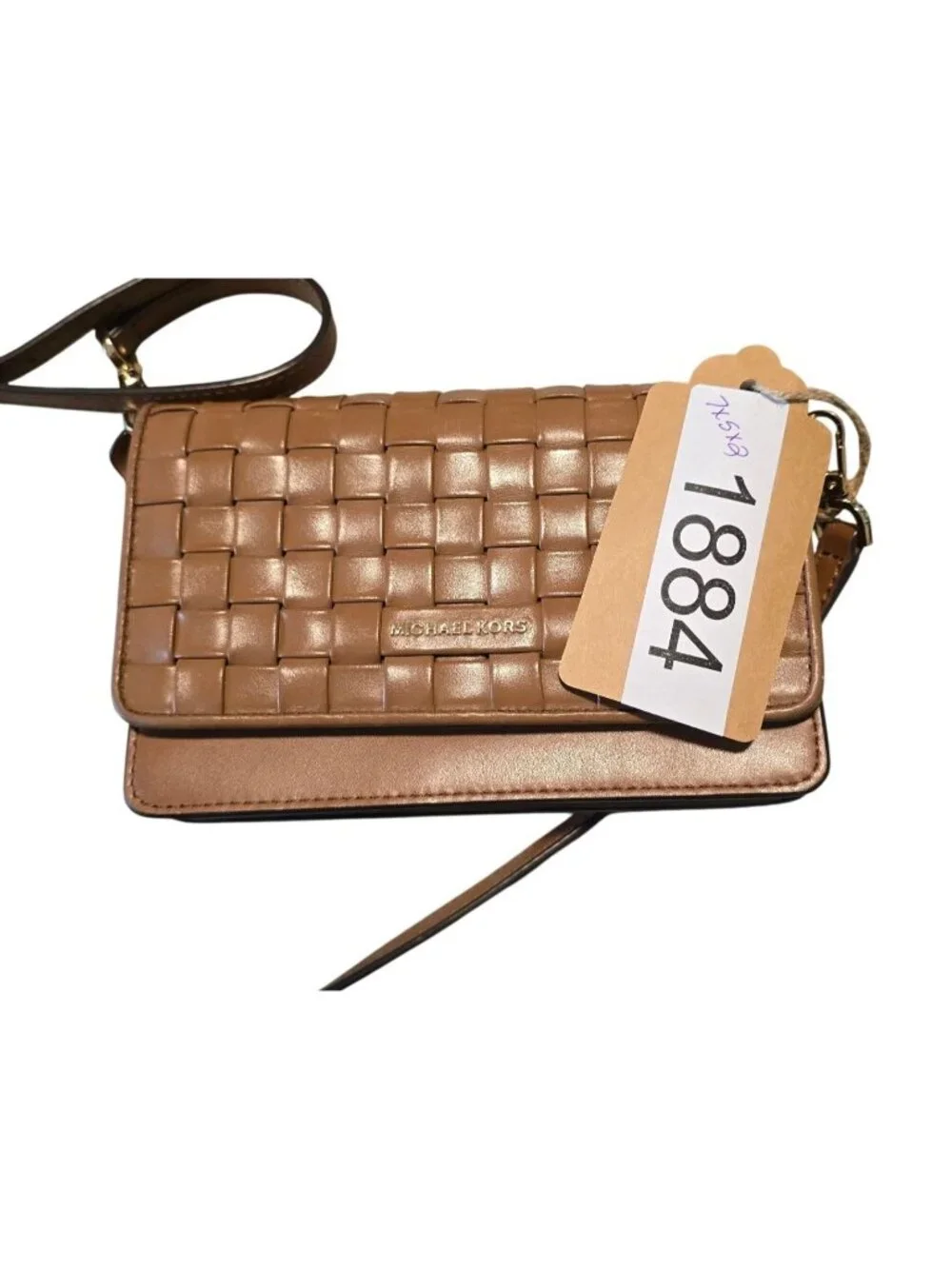 Michael Kors Woven Crossbody Leather Bag With Adjustable Strap